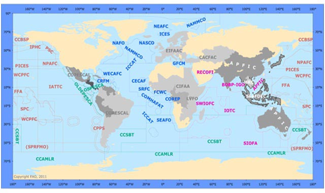 Map of RFMOs