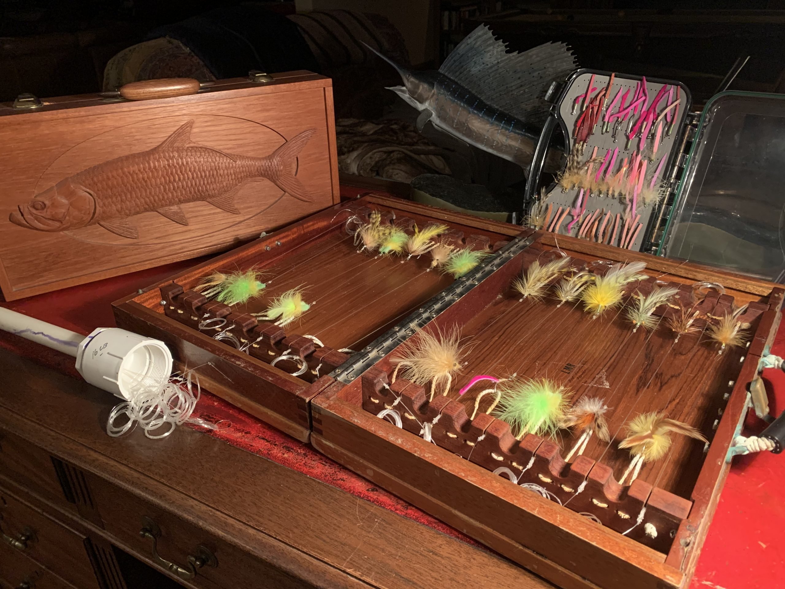 Wooden Box With Fishing Leaders