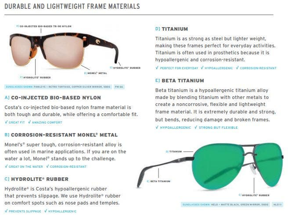 Costa del mar lens types hotsell