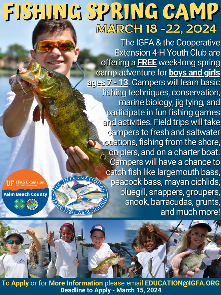 Fishing Spring Camp @ Palm Beach County Cooperative Extension, Clayton E. Hutcheson Complex