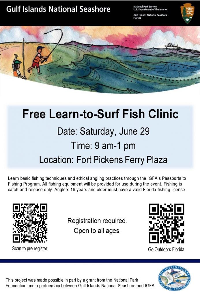 Learn-to-Surf Fish Clinic at Gulf Islands National Seashore